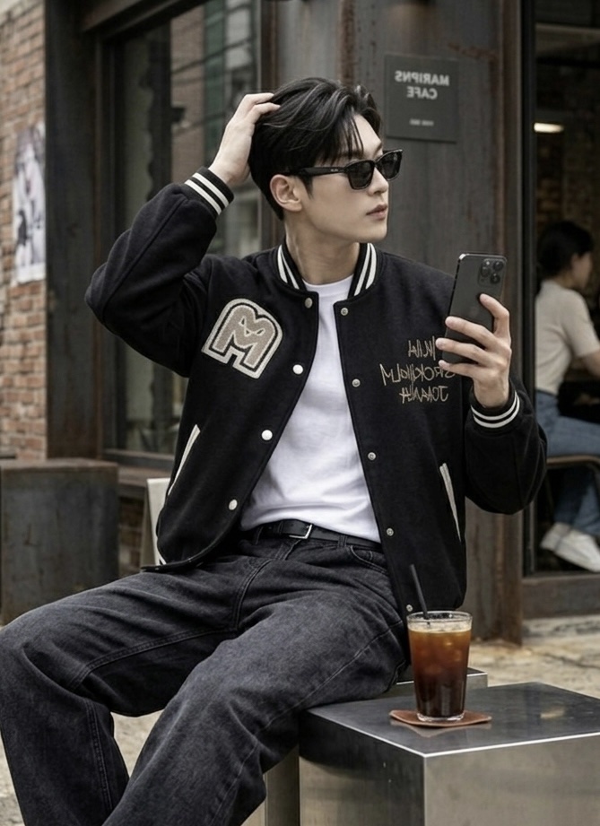 1328 Patchwork bomber jacket