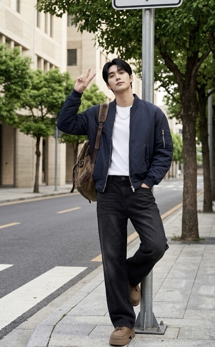 1290 เสื้อแจ็คเก็ตบอมเบอร์ทรงหลวม - Image 3