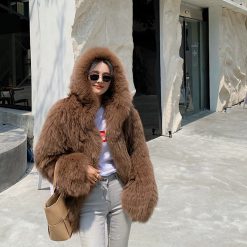 1139 เสื้อขนเฟอร์ฮู๊ดเกาหลี