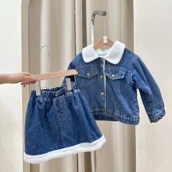 9094 ชุดเซ็ตเสื้อกระโปรงยีนส์