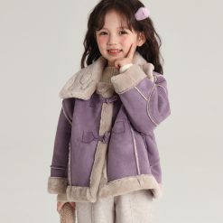 9132 โค้ทขนแกะม่วง