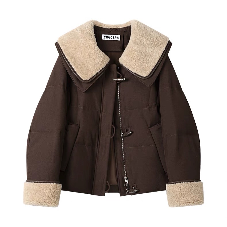 1395 Fur Collar Down Coats - Image 3