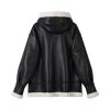 NC003 Winter hooded leather jacket 2