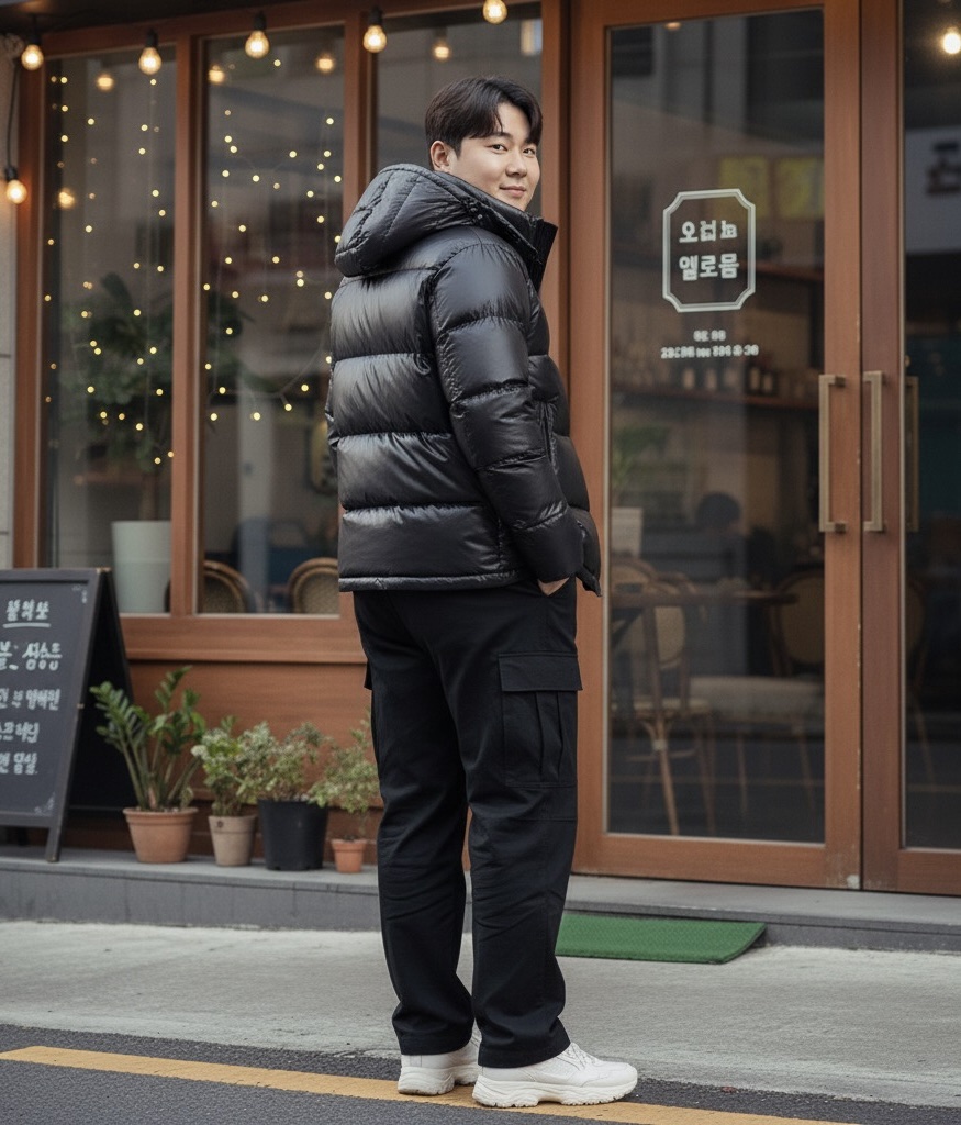 1401 Big size Black Gold Down Jacket - Image 2