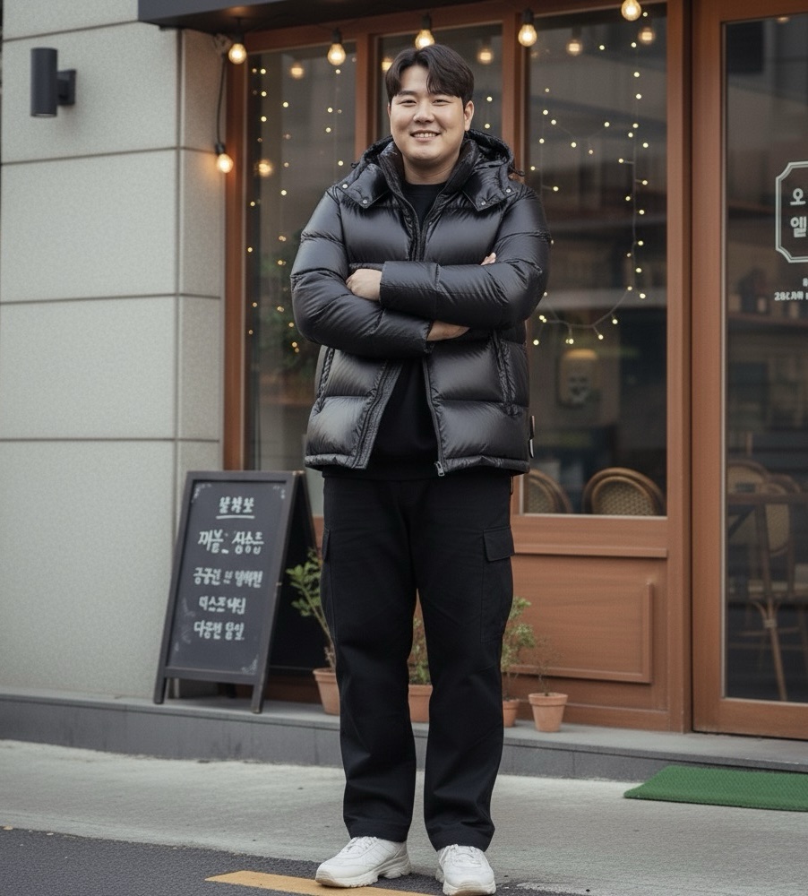 1401 Big size Black Gold Down Jacket - Image 4