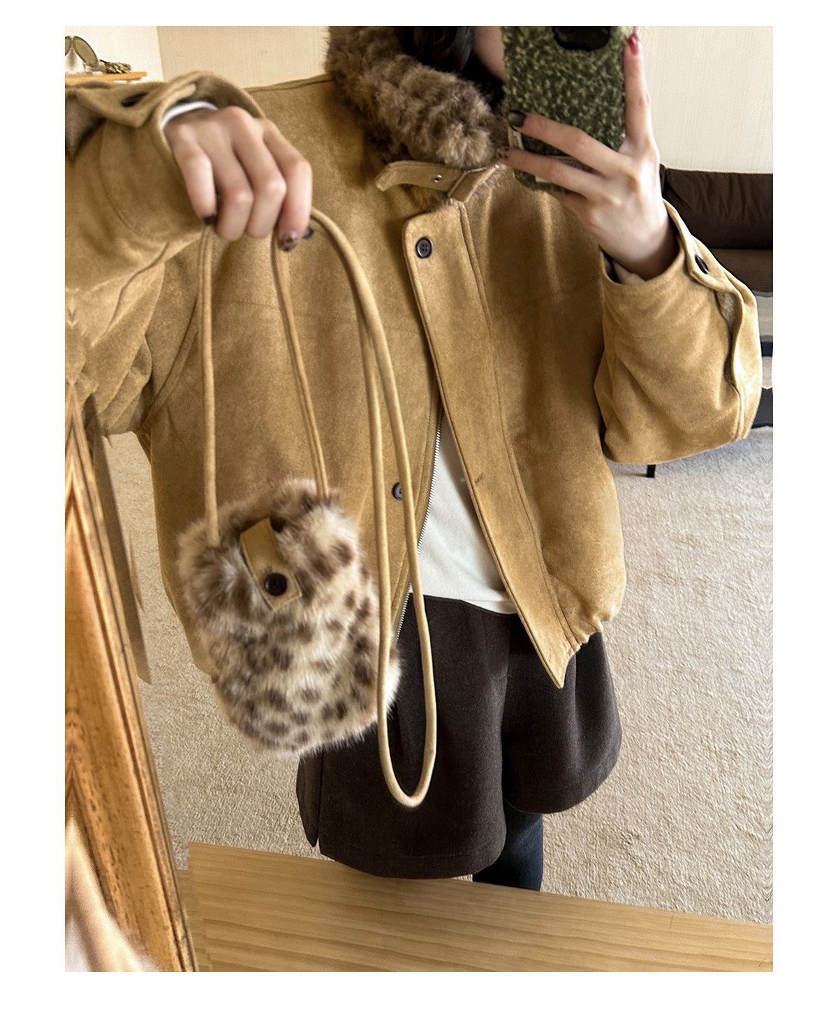 1420 Luxe Suede Fur Jacket 10