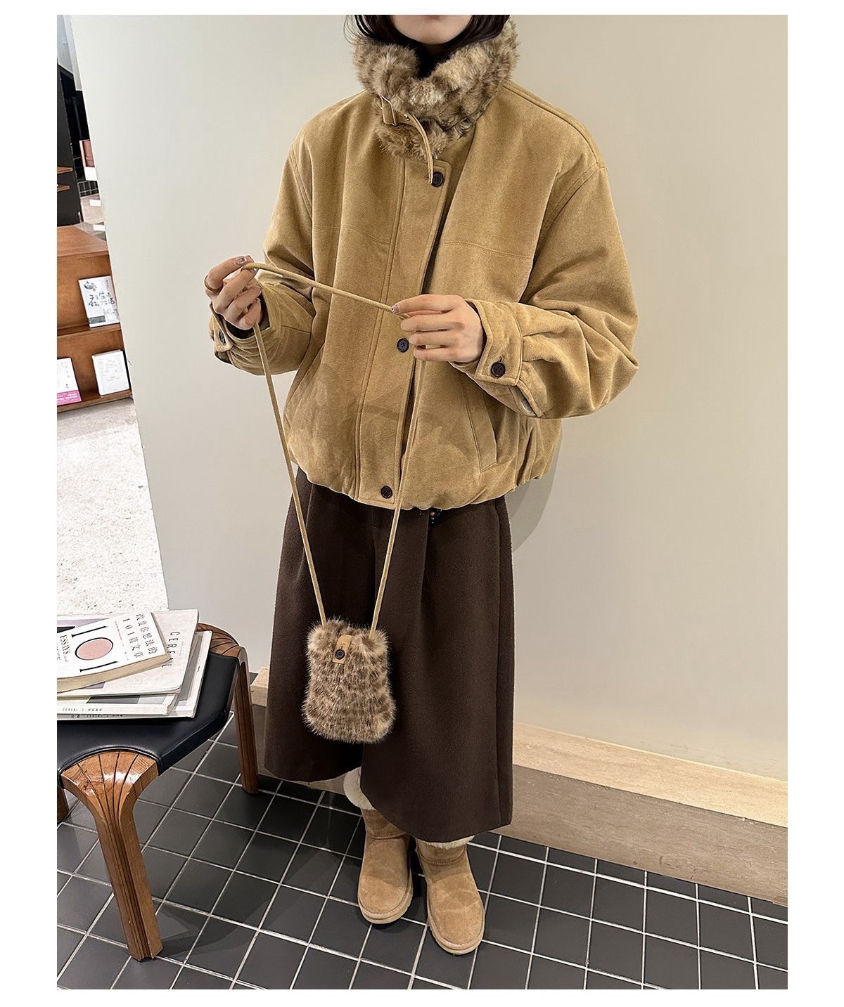 1420 Luxe Suede Fur Jacket 11