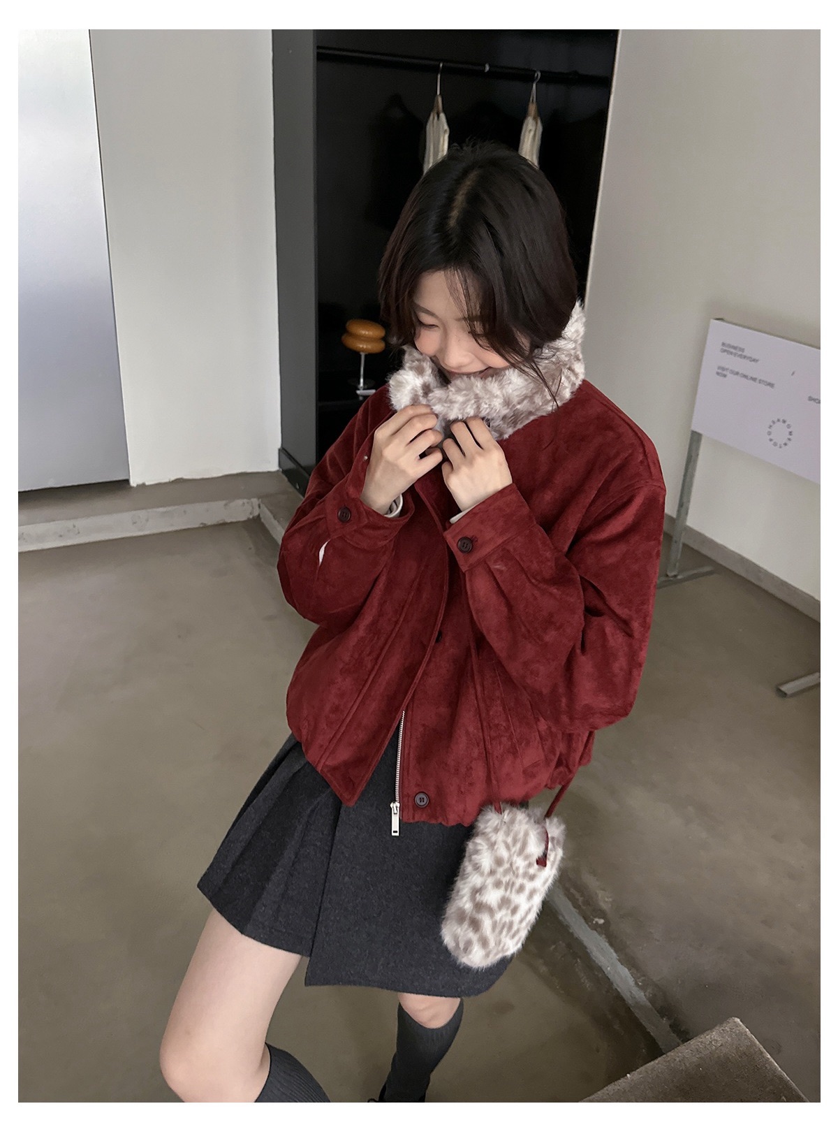 1420 Luxe Suede Fur Jacket 14