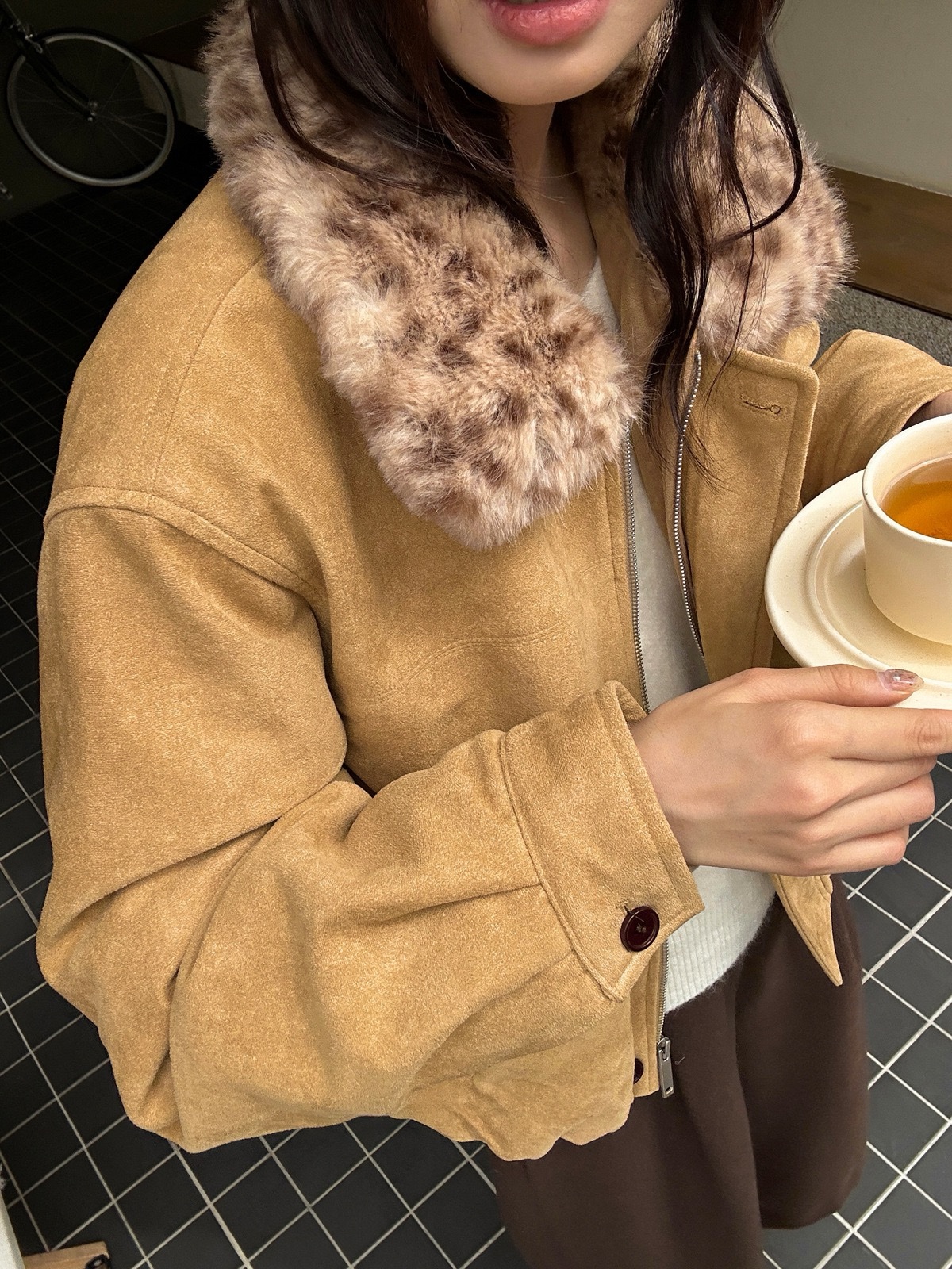 1420 Luxe Suede Fur Jacket 15
