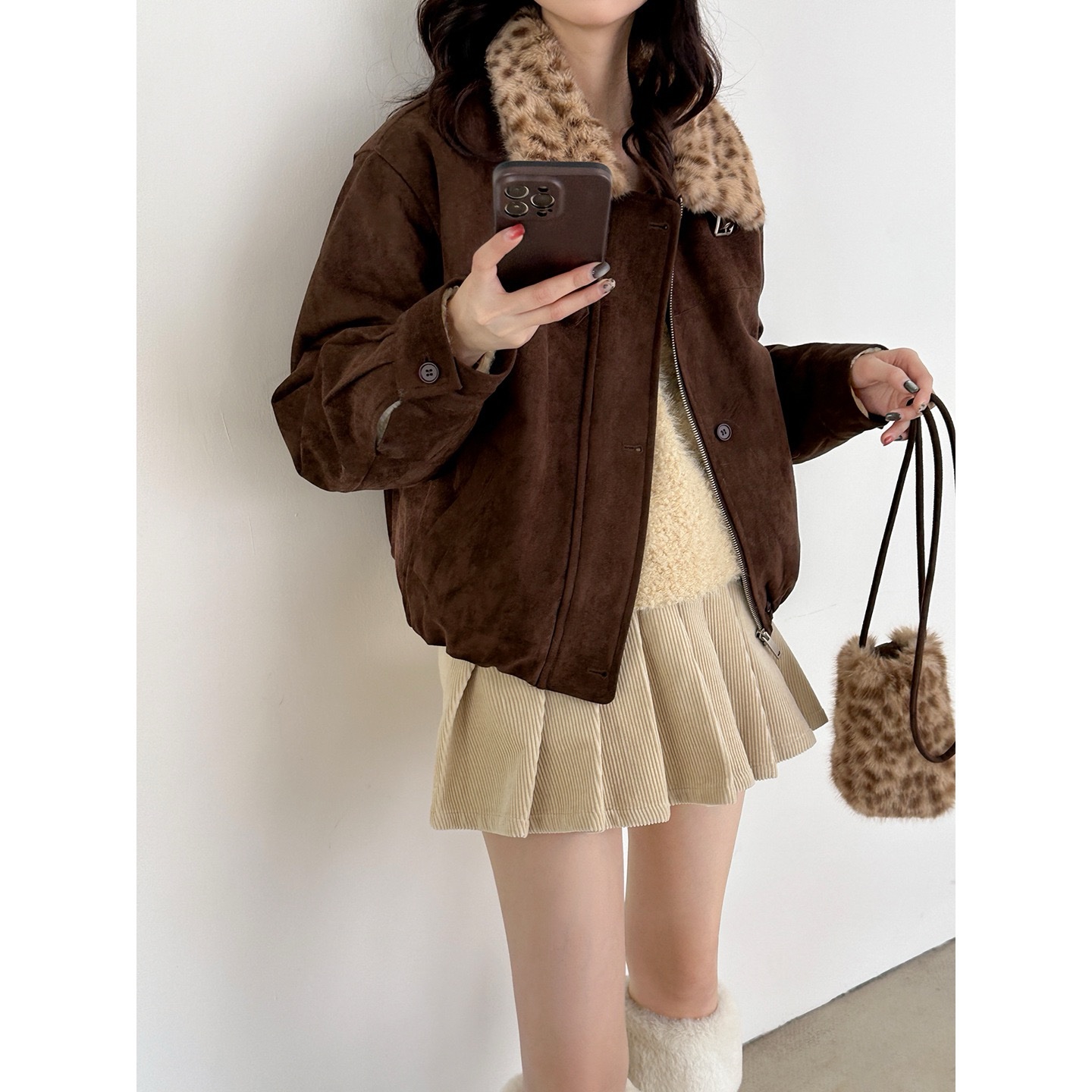 1420 Luxe Suede Fur Jacket 23