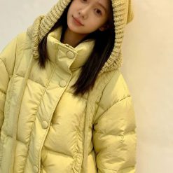 1427 Pom Pom Knit Hood Puffer 10
