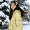 1427 Pom Pom Knit Hood Puffer 12