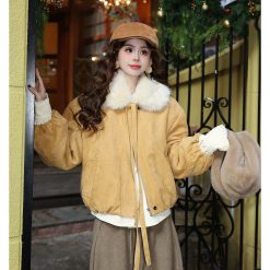 1428 Cute Fur Suede Jacket 10
