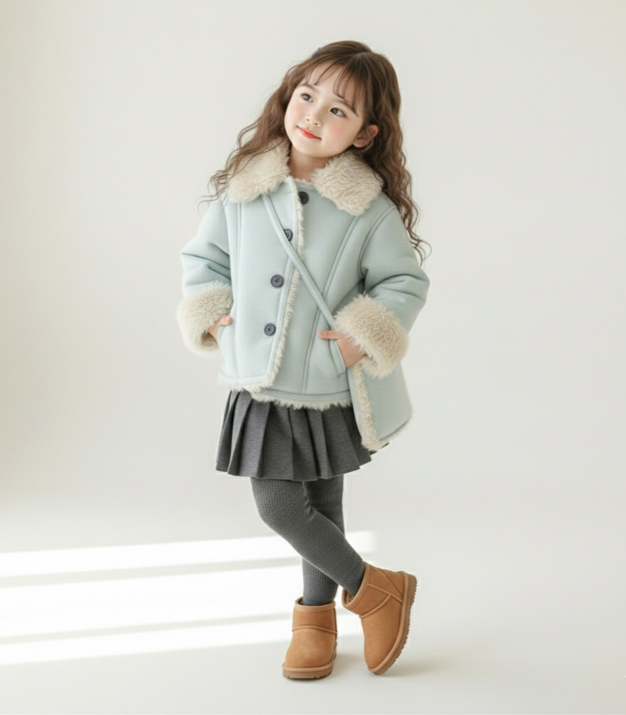 9182 Baby Sky Suede Coat - Image 4