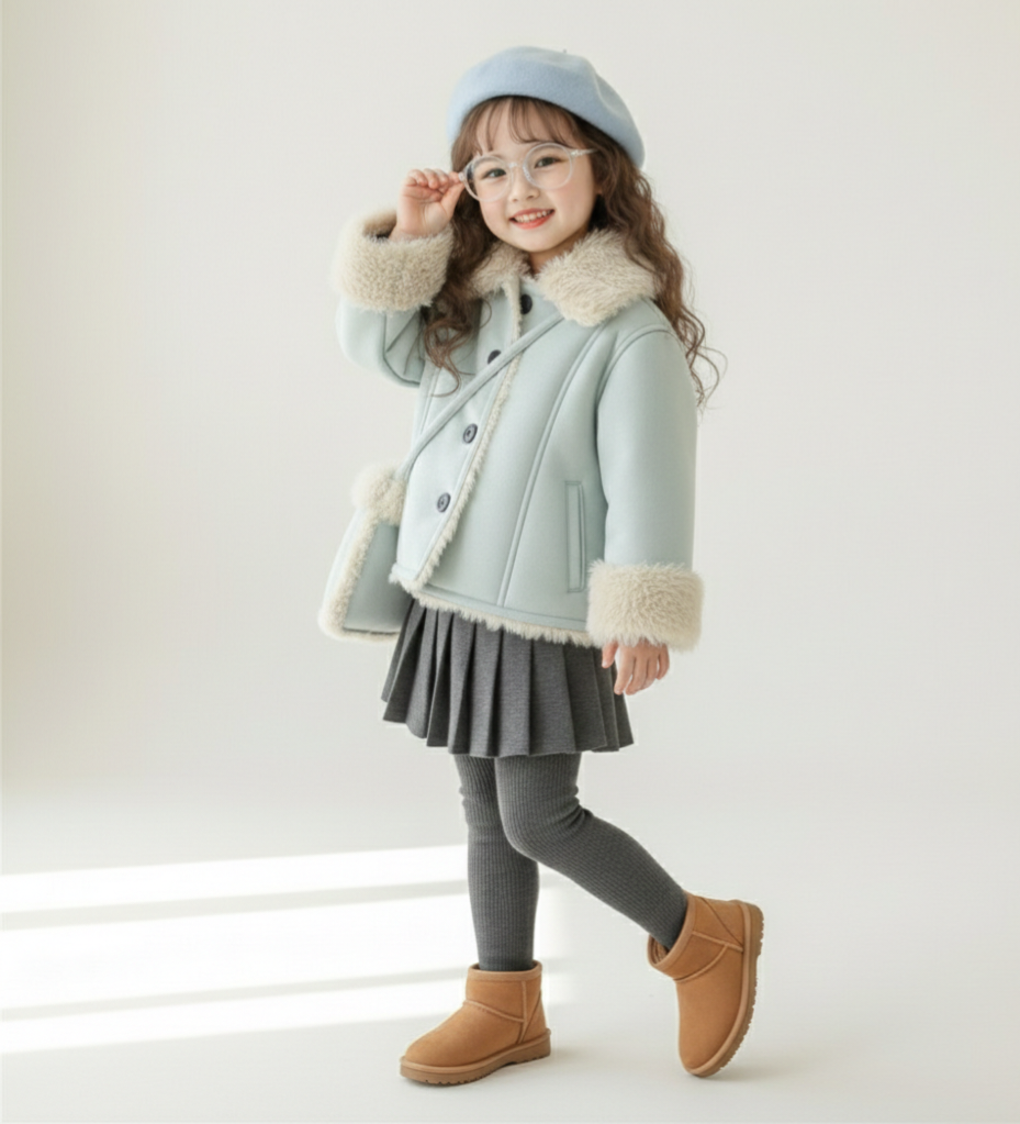 9182 Baby Sky Suede Coat - Image 3