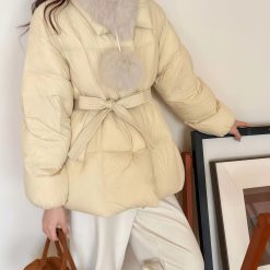 1424 Snow Pearl Fur Puffer