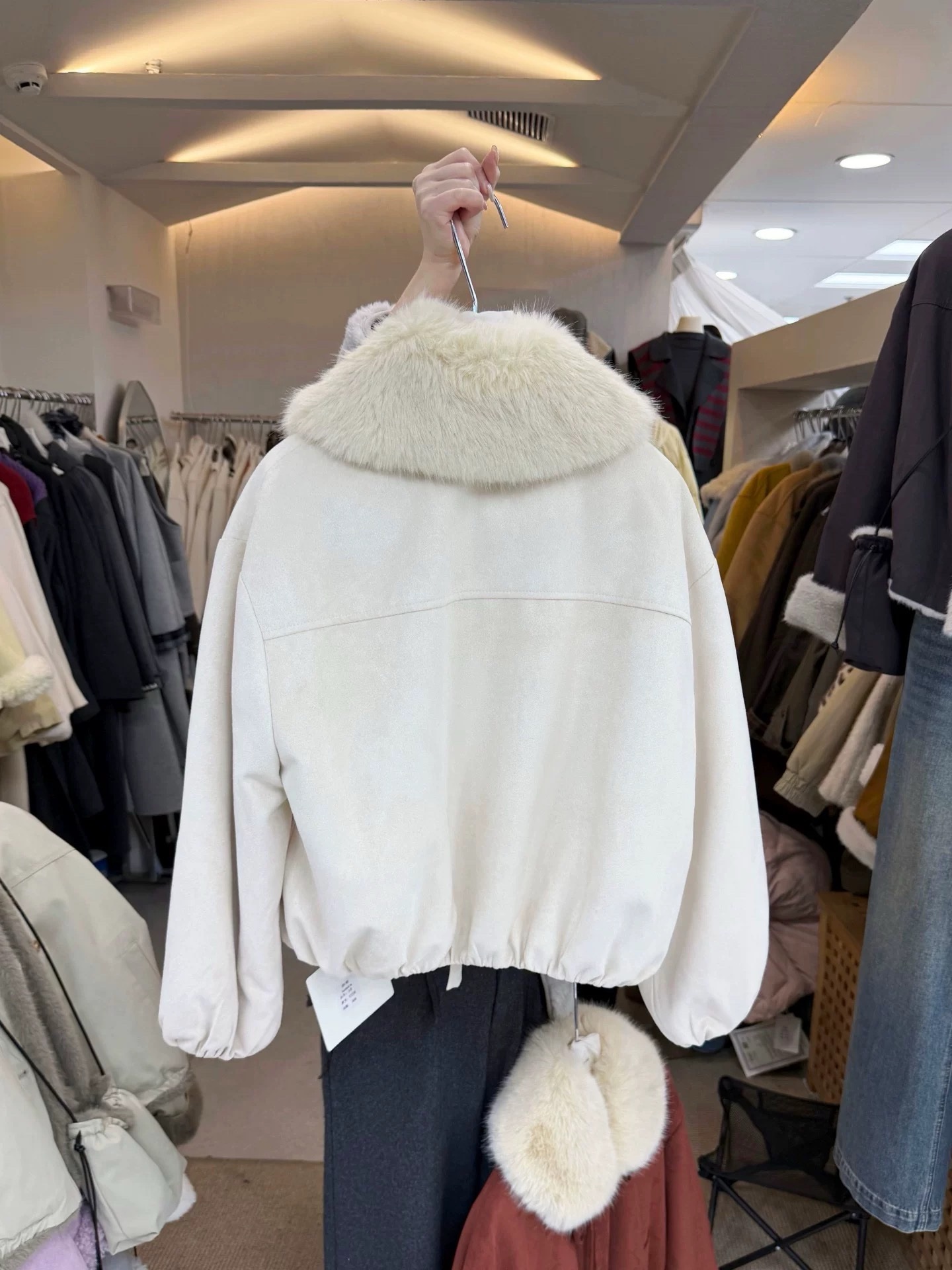 1428 Cute Fur Suede Jacket - Image 8