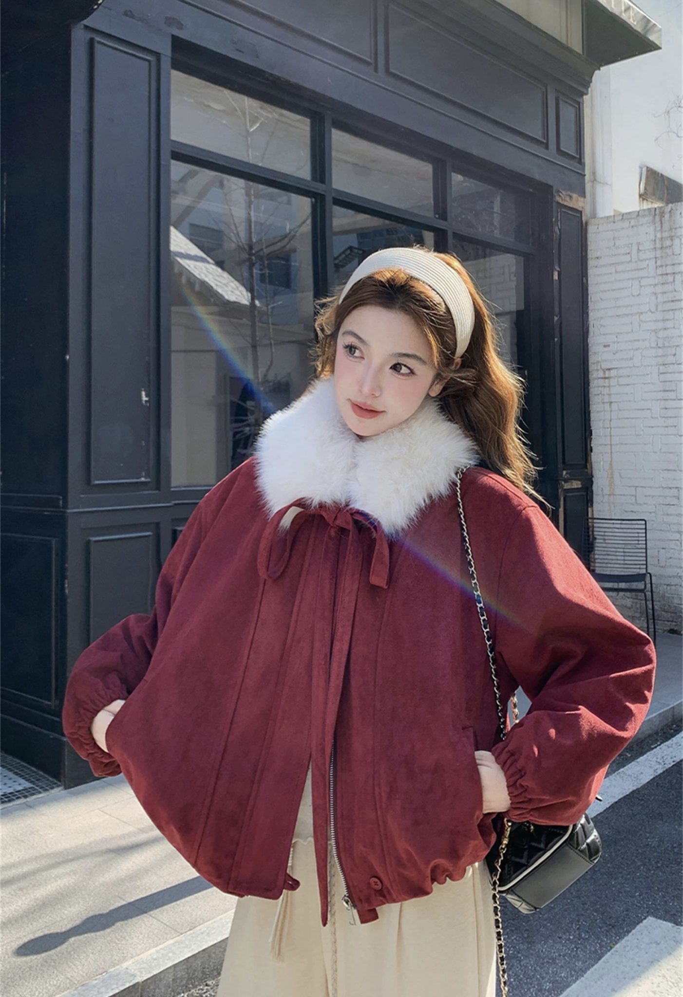 1428 Cute Fur Suede Jacket