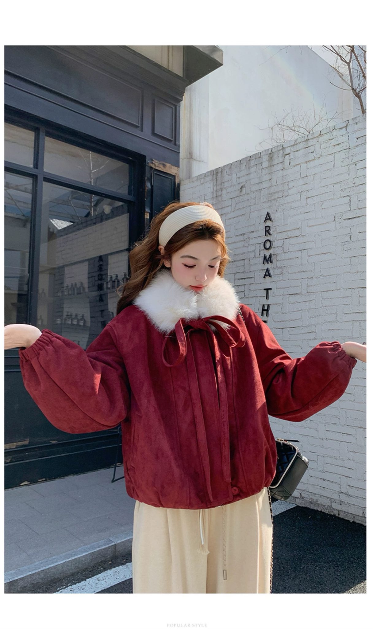 1428 Cute Fur Suede Jacket - Image 12