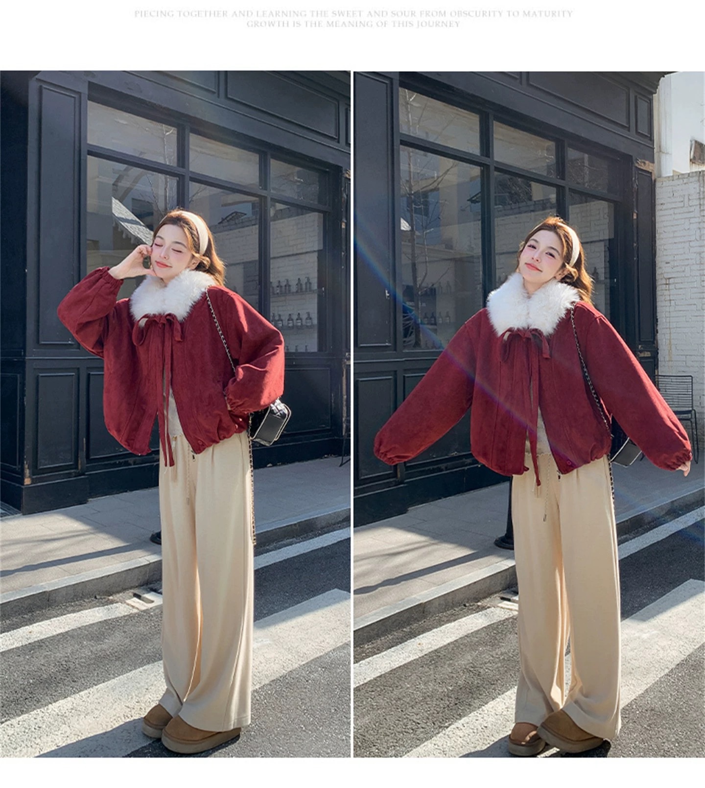 1428 Cute Fur Suede Jacket - Image 13