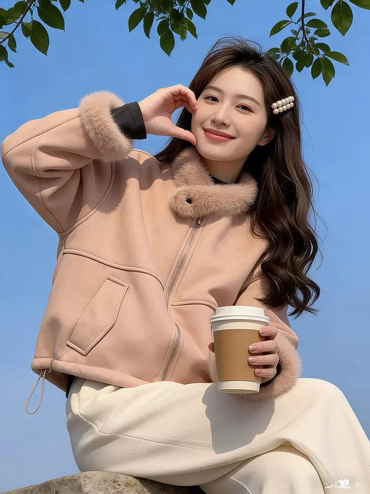 1449 Fluffy Mink Zip Jacket 13