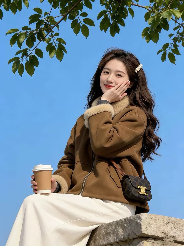 1449 Fluffy Mink Zip Jacket 8