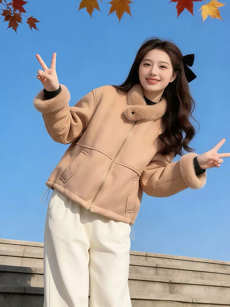 1449 Fluffy Mink Zip Jacket