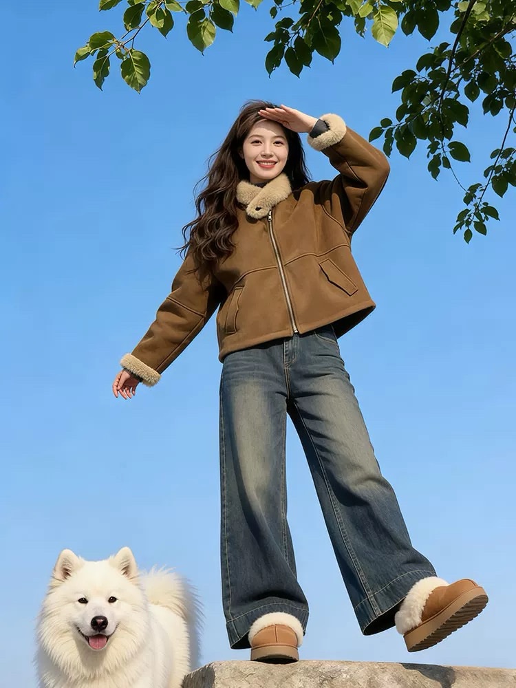 1449 Fluffy Mink Zip Jacket - Image 4