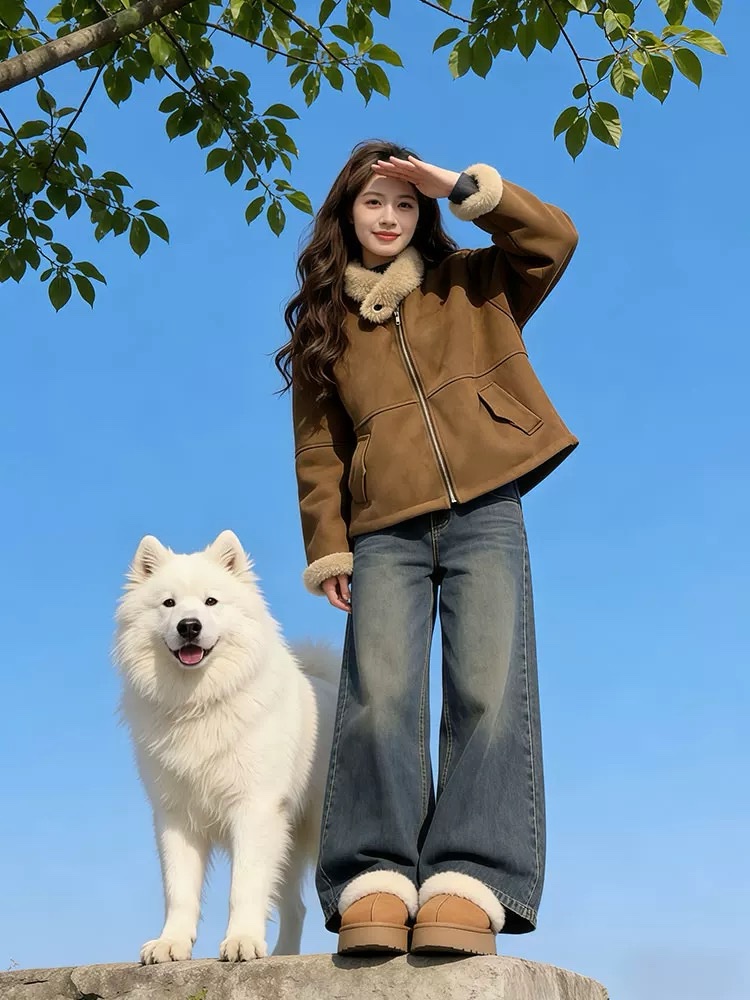 1449 Fluffy Mink Zip Jacket - Image 7