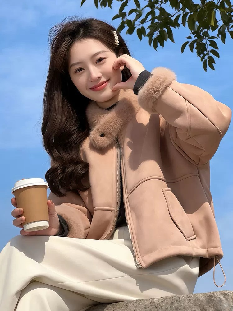 1449 Fluffy Mink Zip Jacket - Image 3