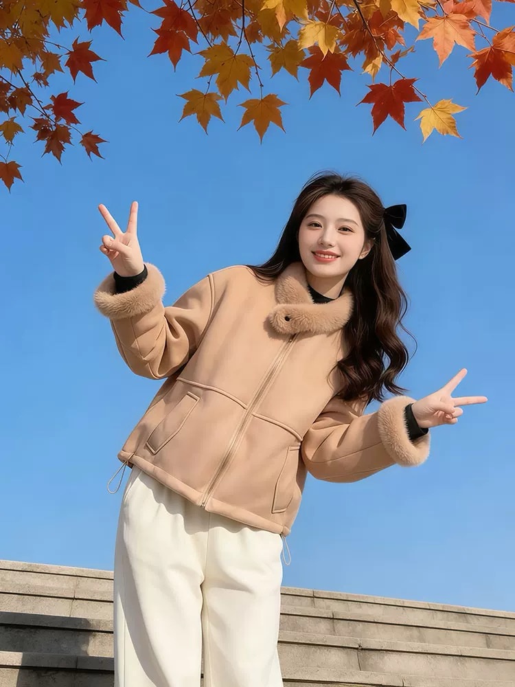 1449 Fluffy Mink Zip Jacket - Image 13