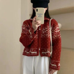 2054 เสื้อสเวตเตอร์ถัก ลายคริสต์มาส