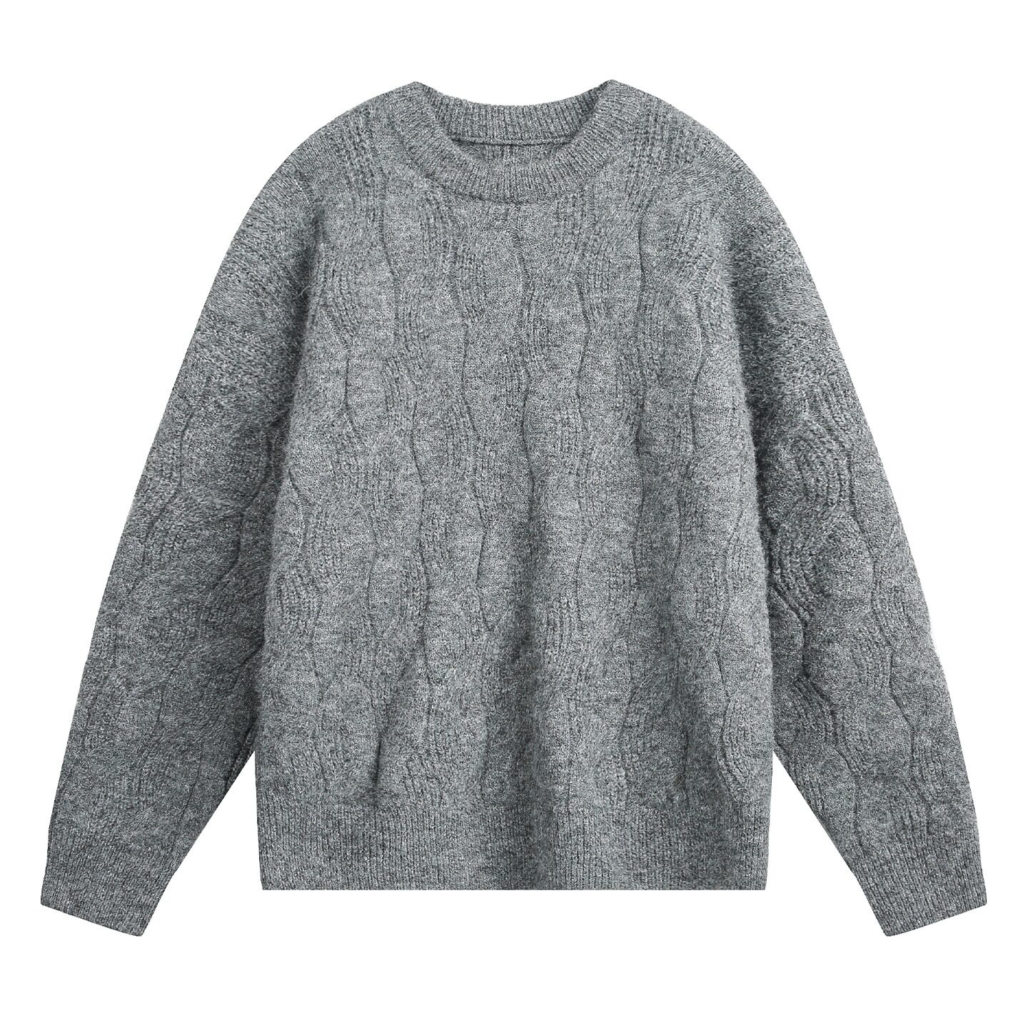 2085 Chunky Knit Sweater - เทา, 3XL