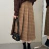 3154 Paris Check Midi Skirt