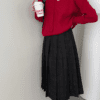 3154 Paris Check Midi Skirt 12