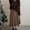 3154 Paris Check Midi Skirt 9