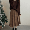 3154 Paris Check Midi Skirt 9
