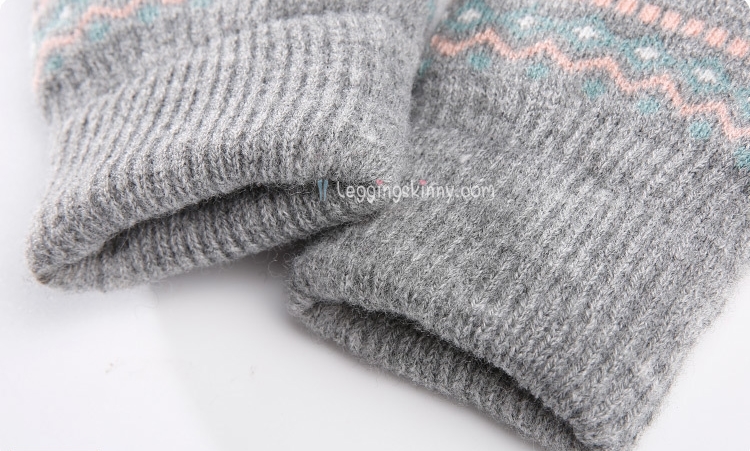 6023 ถุงมือไหมพรมเกาหลี ลายกวาง 13