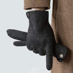 6093 ถุงมือ Wool กันหนาว WODONBLE กลม - ดำ