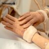 6103 ถุงมือหนังกลับ รุ่นเกาหลี