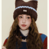6130 Fluffy Cat Ear Knit Hat 3