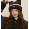 6130 Fluffy Cat Ear Knit Hat 4