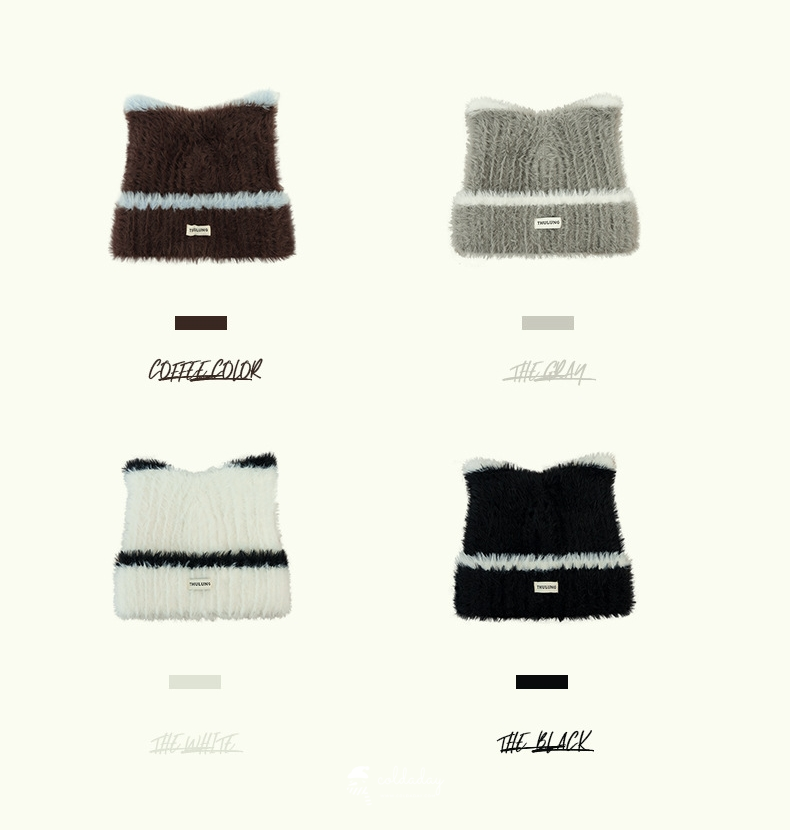 6135 Plain Fluffy Meow Hat 2