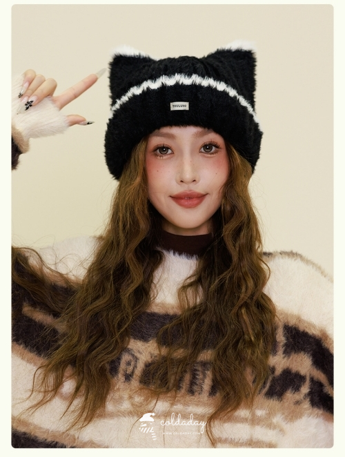 6135 Plain Fluffy Meow Hat 5