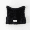 6135 Plain Fluffy Meow Hat - ดำ