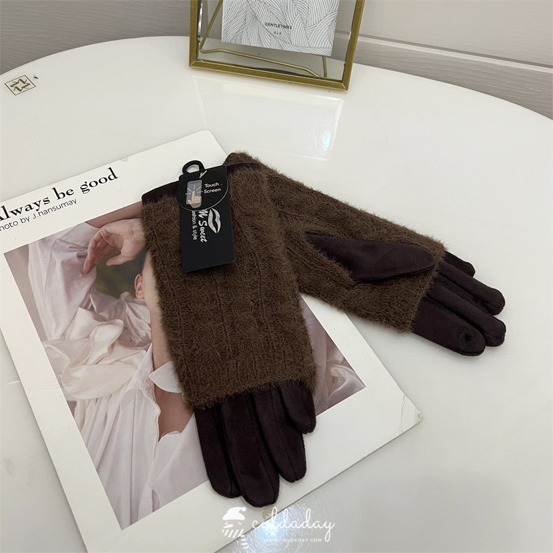 6226 ถุงมือญี่ปุ่นหนังกลับ 2 ชั้น 13