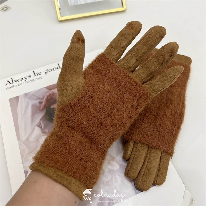 6226 ถุงมือญี่ปุ่นหนังกลับ 2 ชั้น 4