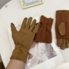 6226 ถุงมือญี่ปุ่นหนังกลับ 2 ชั้น 6