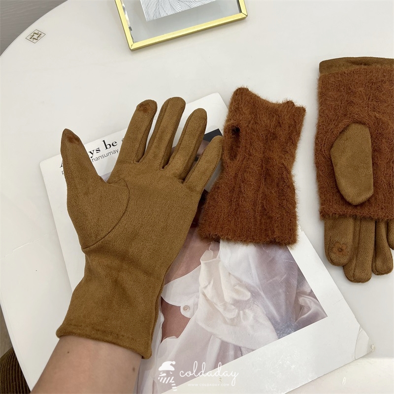 6226 ถุงมือญี่ปุ่นหนังกลับ 2 ชั้น 6