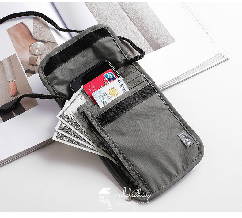 7064 RFID กระเป๋าซ่อนของ แบบห้อยคอ 7